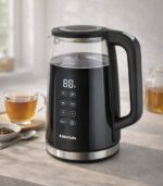 Taurus Bouilloire Electrique Noir Eos Glass Digital 1,7 Litres (1200W) – Verre, affichage digital et format familial