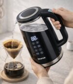 Taurus Bouilloire Electrique Noir Eos Glass Digital 1,7 Litres (1200W) – Verre, affichage digital et format familial