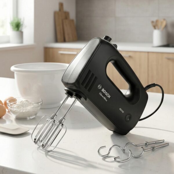 BATTEUR CLEVERMIXX 400 W NOIR, ACIER INOXYDABLE BROSSÉ BOSCH