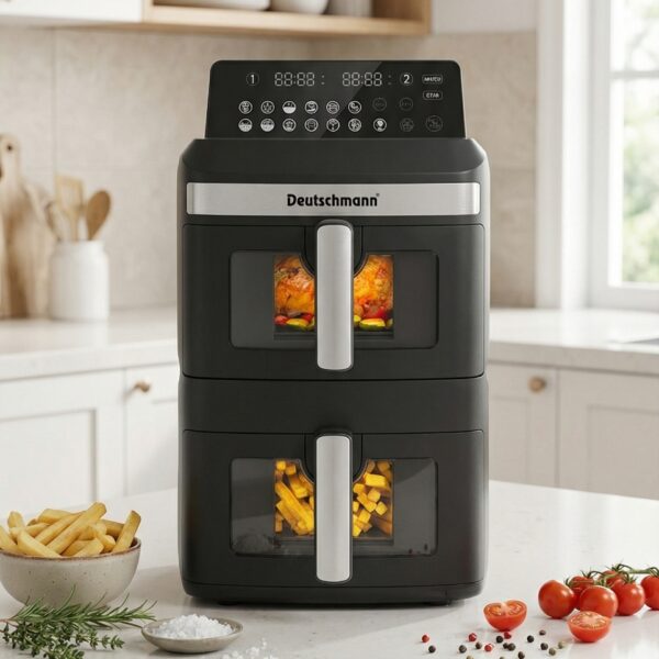 Deutschmann Friteuse à Air électrique 6,5L x2 2800 W DM5552FA