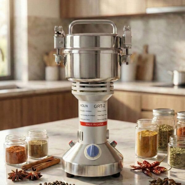 Koln Broyeur à grain électrique 200G GT200 1400W Inox – Moulin Café & Épices