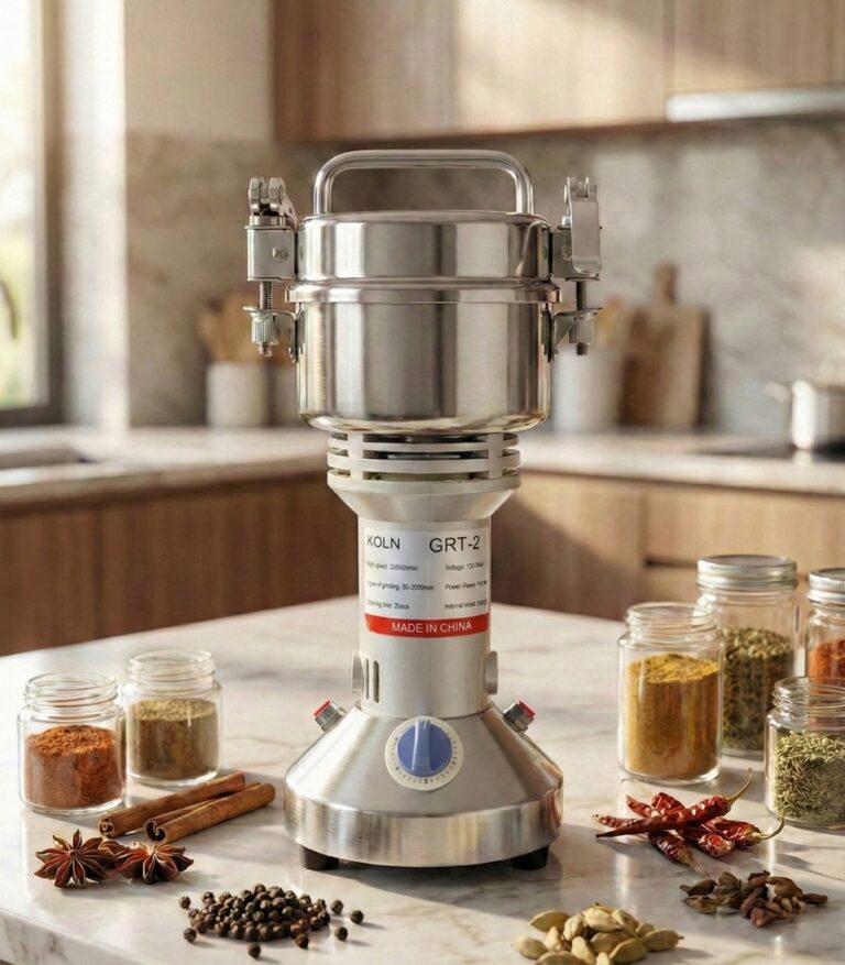 Koln Broyeur à grain électrique 200G GT200 1400W Inox – Moulin Café & Épices