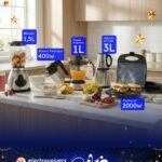 PACK Deutschmann Ramadan 2026 – Batteur 400W, Hachoir 3L 800W, Presse agrumes 80W, Panineuse 2000W et Blender 1000W