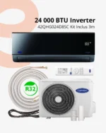 Carrier Black Mirror 24000 BTU Inverter R32 Kit Inclus 3m | Complet & Élégant