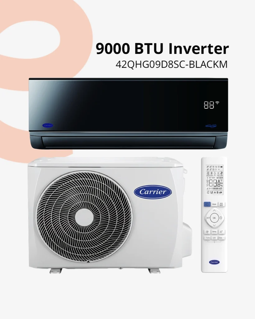Climatiseur Carrier Black Mirror 9000 BTU Inverter R32 42QHG09D8SC-BLACKM