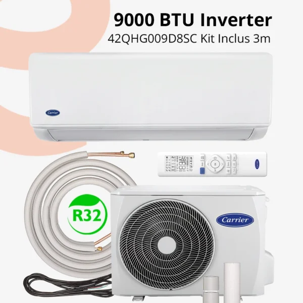 Carrier 9000 BTU Inverter Kit Inclus 3m | Complet & Fiable