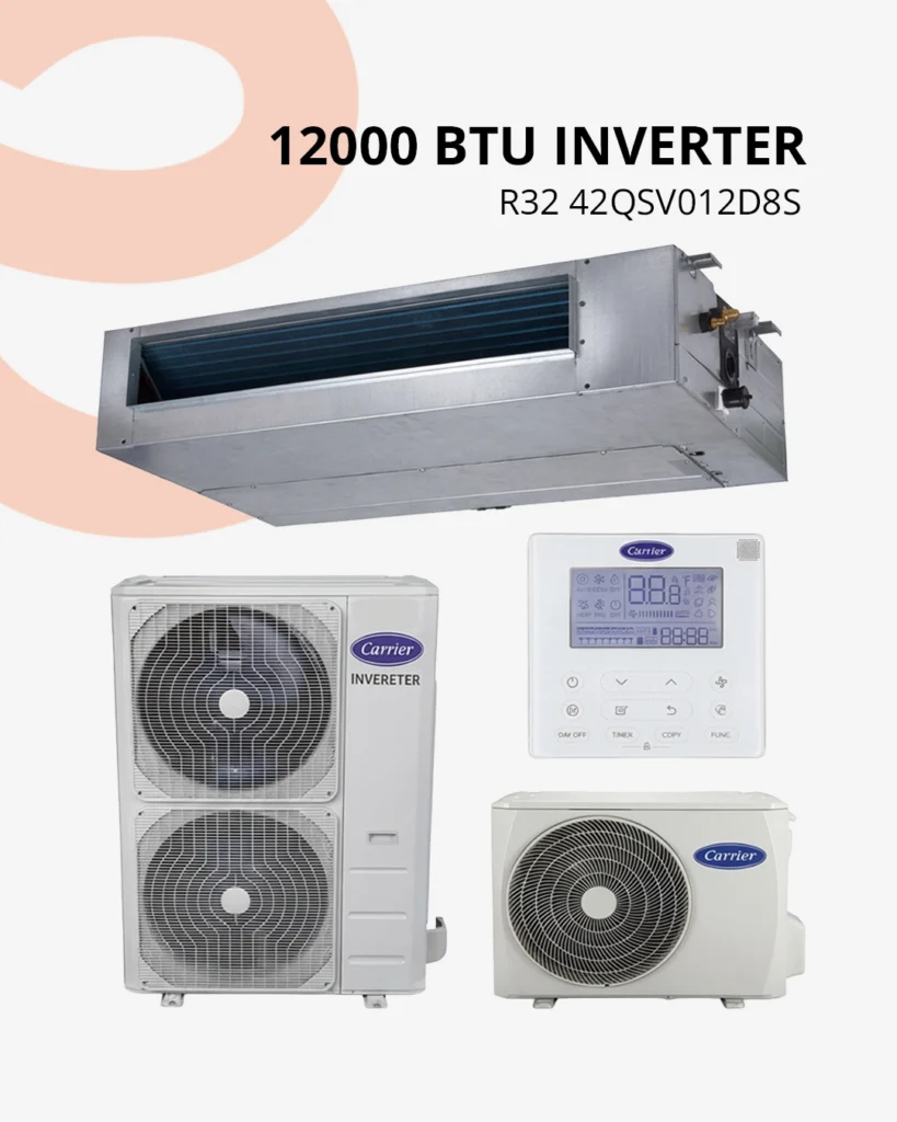 Carrier gainable inverter R32 12000 BTU 42QSV012D8S | Kit Inclus