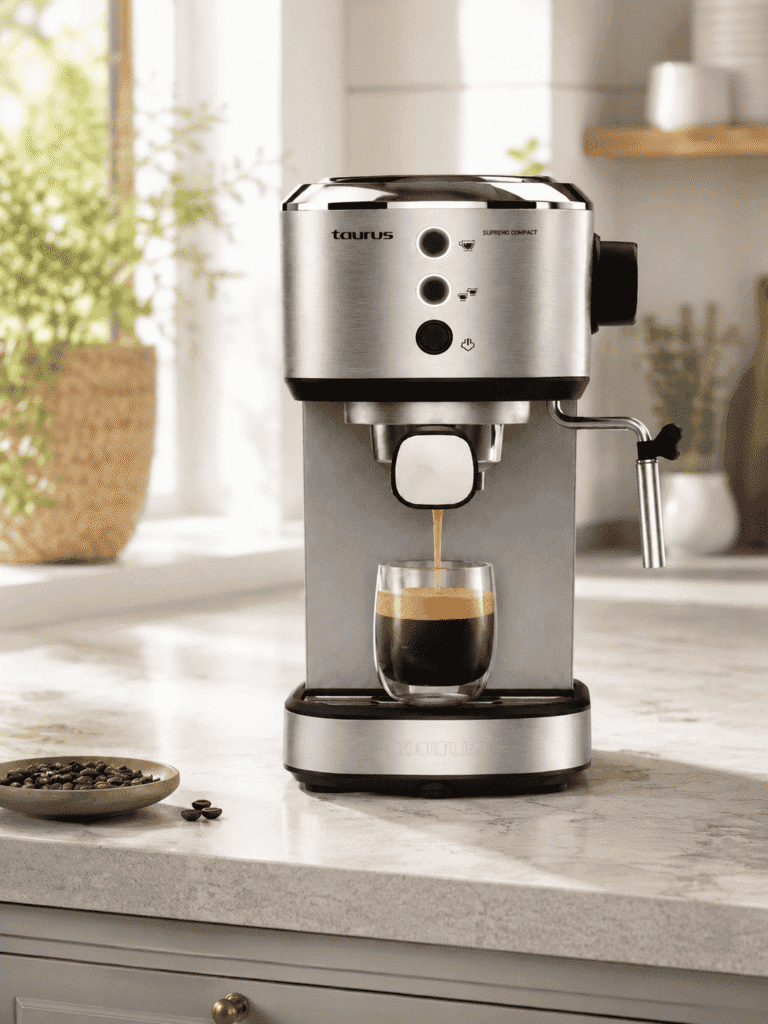 Taurus Machine à Café Espresso Euforia Compact 20 Bar 1350W Inox