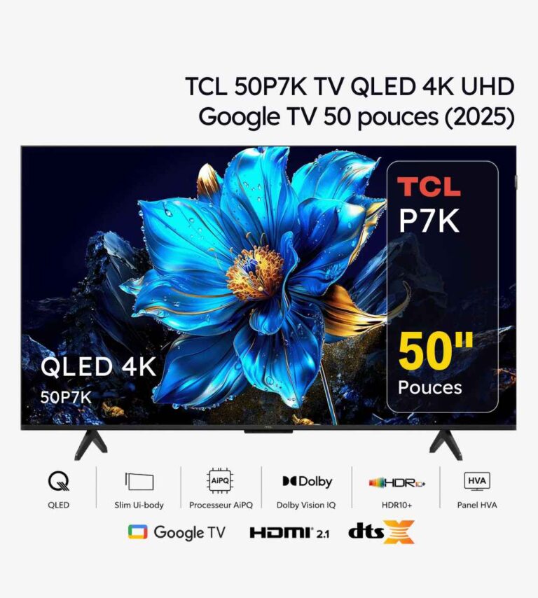 TCL 50P7K TV QLED 4K UHD Google TV 50 pouces (2025)