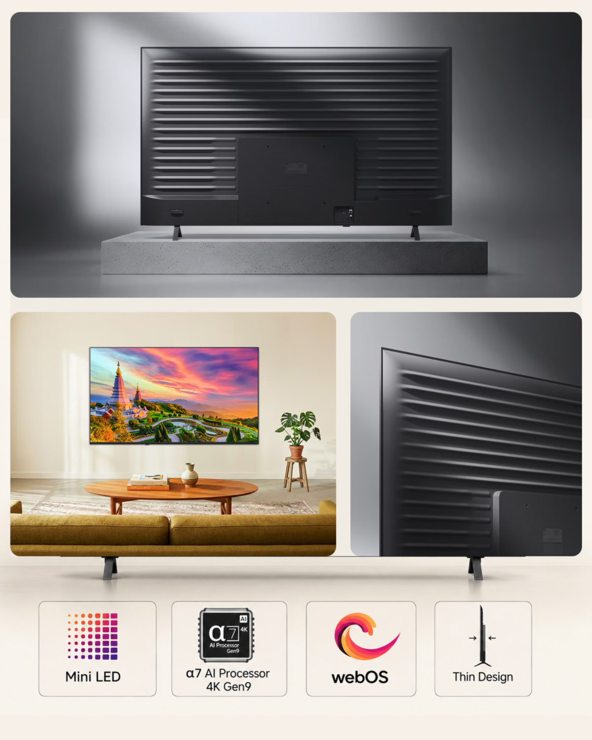 Smart TV LG QNED AI Mini LED QNED70 4K 2026 55 pouces – Image 2