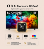 Smart TV LG QNED evo AI Mini LED QNED84 4K 2026 55 pouces – Image 3