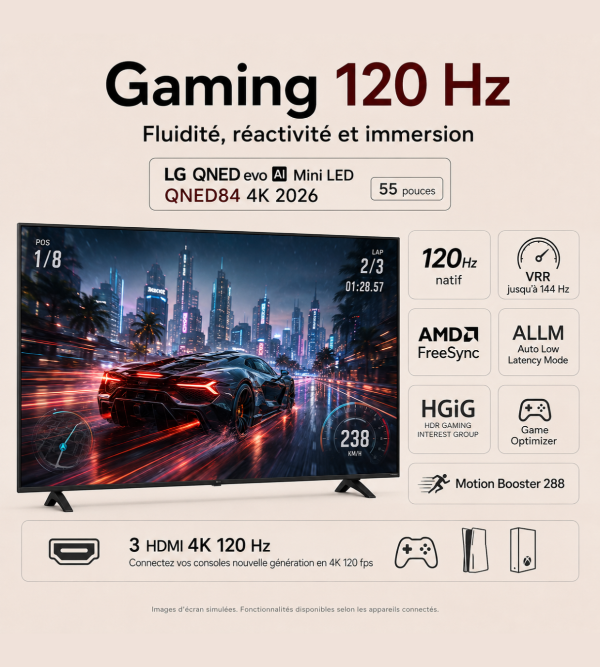 Smart TV LG QNED evo AI Mini LED QNED84 4K 2026 55 pouces – Image 5