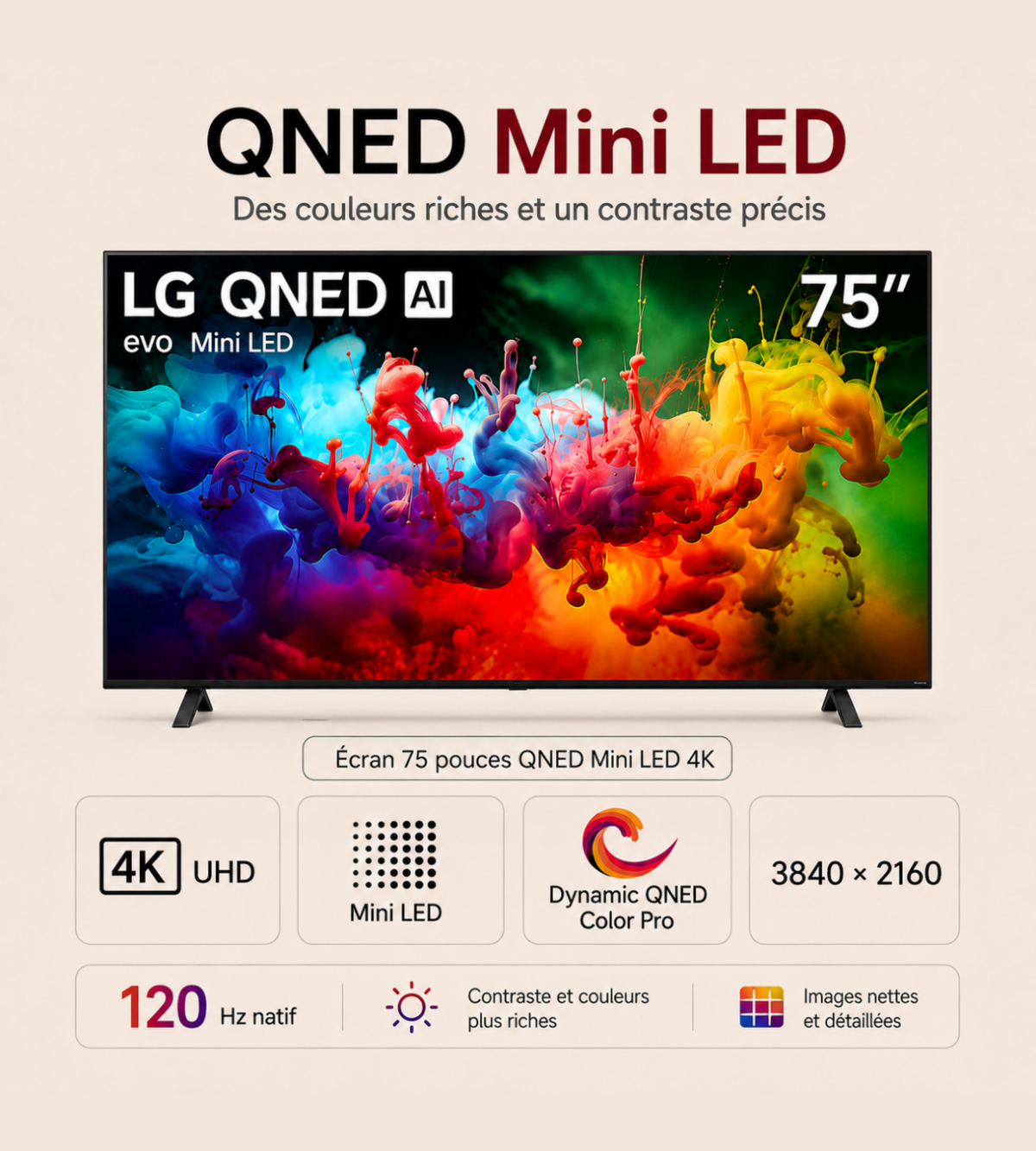 Smart TV LG QNED evo AI Mini LED QNED84 4K 2026 75 pouces – Image 5