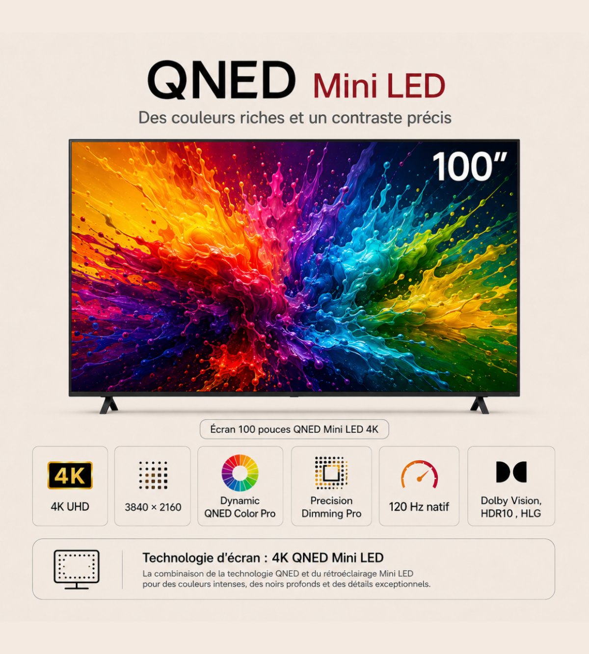 Smart TV LG QNED evo AI Mini LED QNED85 4K 2026 100 pouces – Image 6