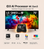 Smart TV LG QNED evo AI Mini LED QNED84 4K 2026 75 pouces – Image 2