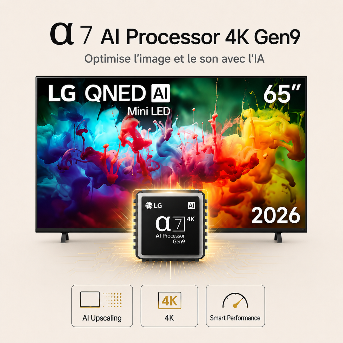 Smart TV LG QNED AI Mini LED QNED70 4K 2026 65 pouces – Image 5