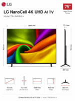 Smart TV LG NANO 4K UHD AI NU84 75 pouces 2026 – Image 3