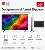 Smart TV LG NANO 4K UHD AI NU84 55 pouces 2026 – Image 3
