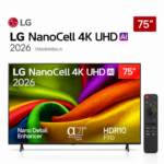 Smart TV LG NANO 4K UHD AI NU84 75 pouces 2026